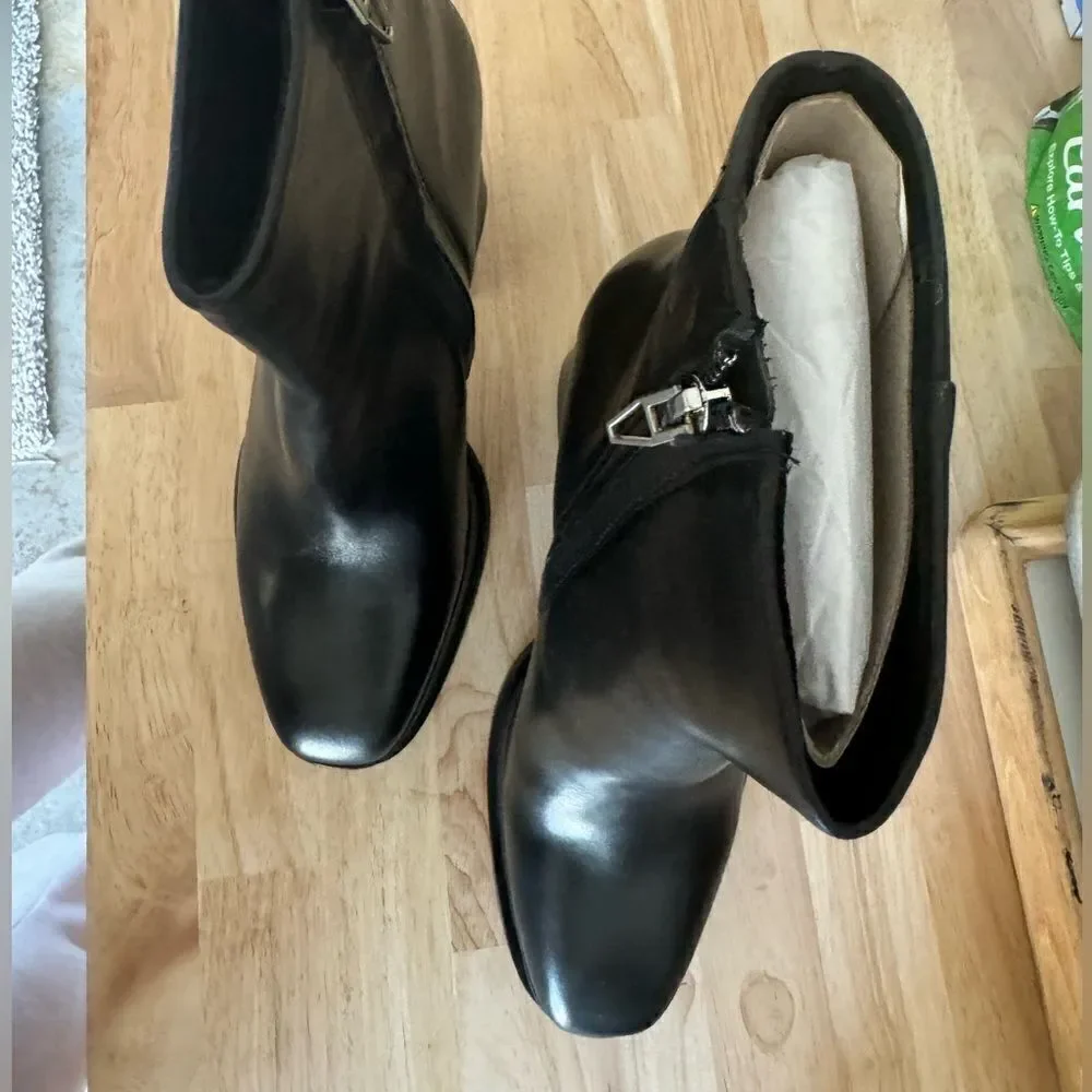 NEW ANTHROPOLIGIE X DOLCE VITA LOCHLY PLATFORM BOOTS BLACK